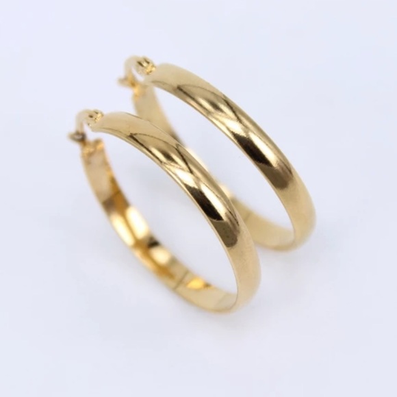 Gold plated hoop earrings - Picture 3 of 5